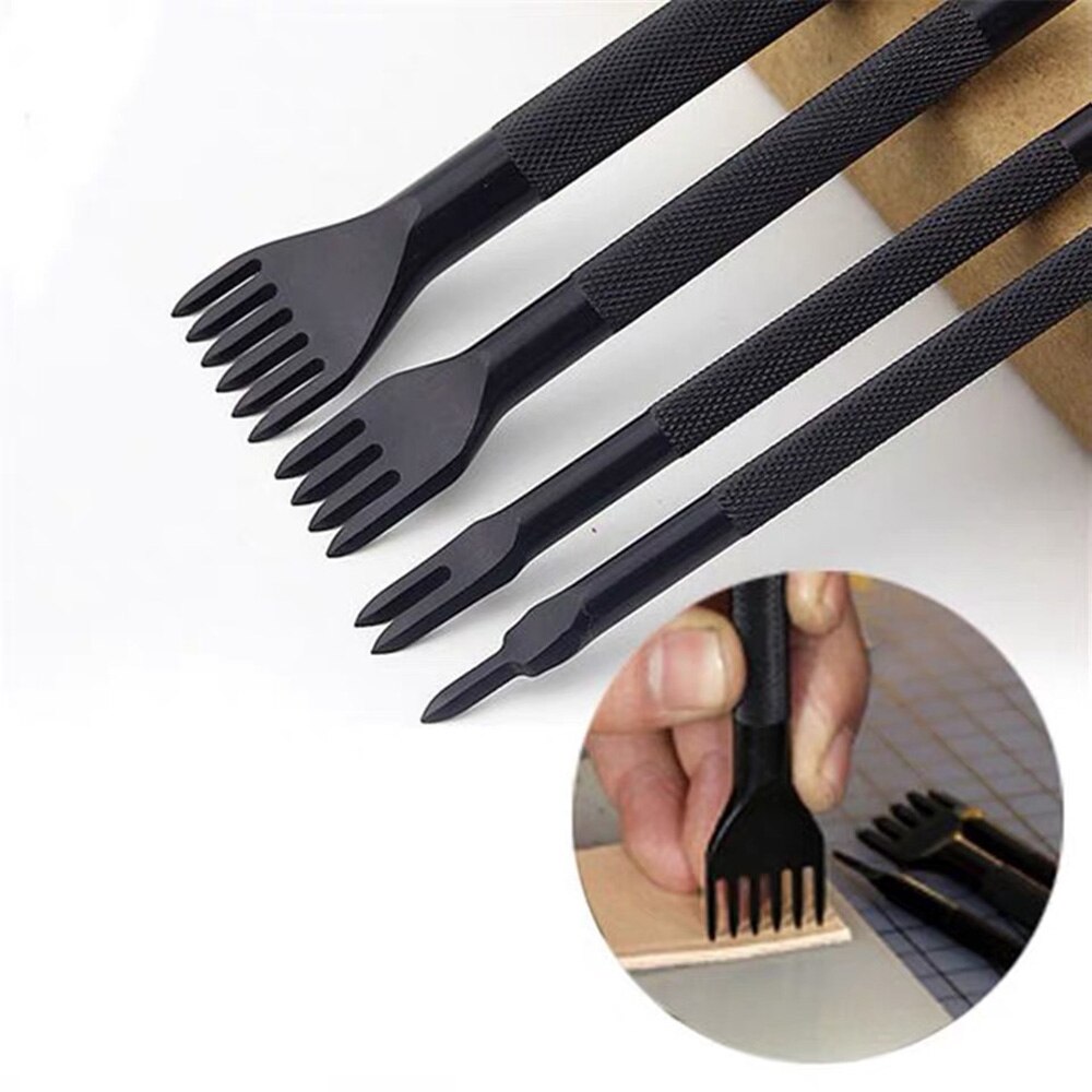 Läderverktyg leathercraft herramientas para cuero kit handsömnad sömmar stansning carving arbete sadeltillbehör 18 st