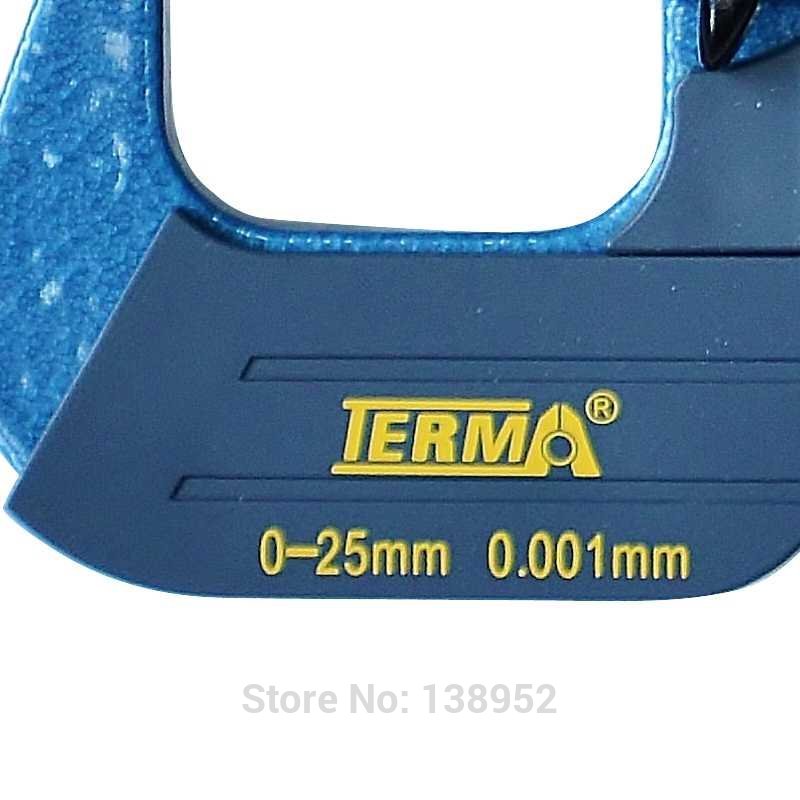 Terma merke 0-25mm 0.001mm mikron utvendig mikrometer elektronisk digital avlesningsmikrometer