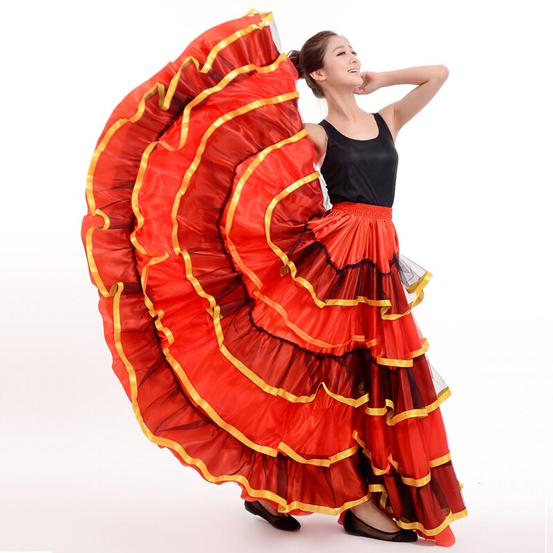 Costume demi-longueur Flamenco espagnol, jupe buste de danse ouverte, Costume de scène pour femme, tenue de spectacle H596,