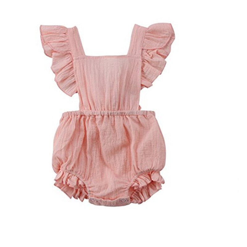 Body bébé barboteuse en lin body pour bébés fille vêtements été bébé nourrisson bouton rose marron blanc barboteuse florale body