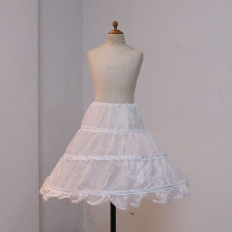 3 Hoops White A-Line Flower Girl Dress Petticoat 2022 Child Underskirt For Flower Girl Dresses Length 53 CM
