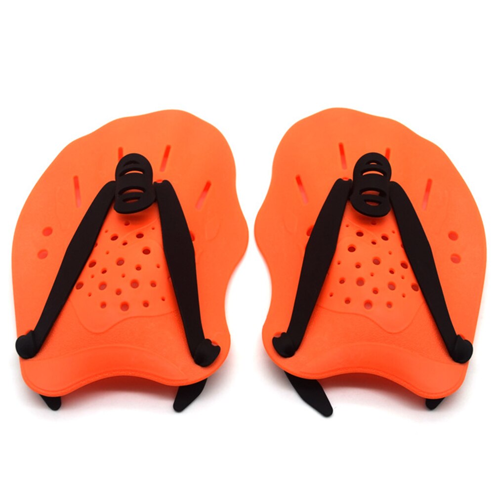 Accesorios de natación para hombres, mujeres y niños, manoplas ajustables de entrenamiento, manoplas con correas, almohadillas, aletas, novedad de: Naranja