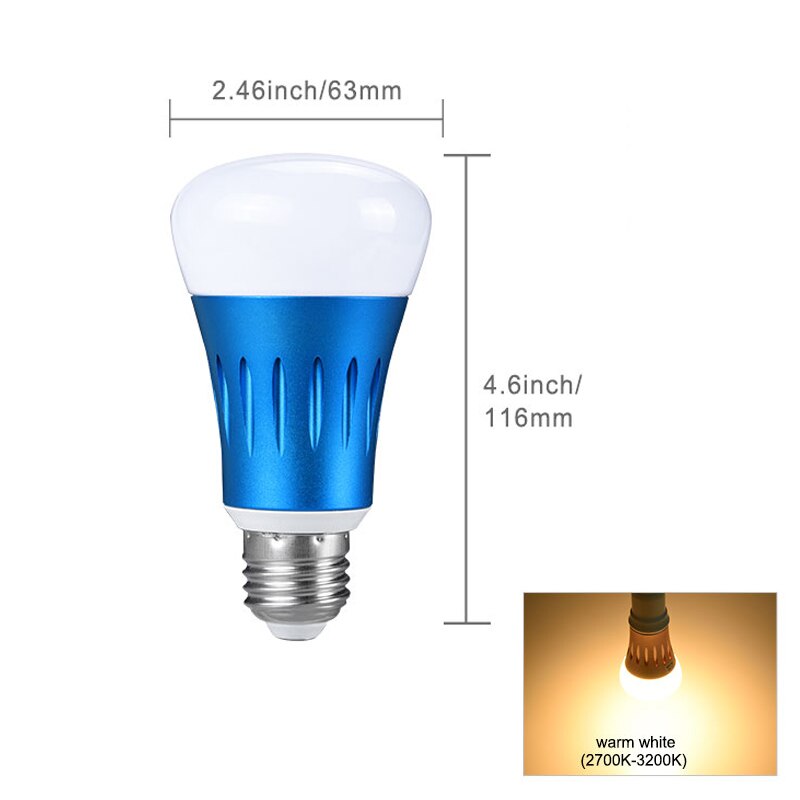 Automatic On Off Street Light Dusk to Dawn Light Bulb E27 15W 85-265V Light Sensor Lamp for Porch Path Garden Aluminum PC: blue shell warm