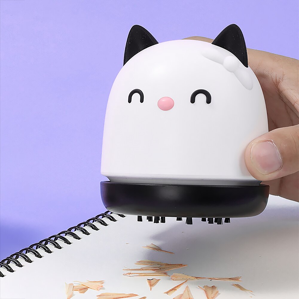 Desktop Vacuum Cleaner Meow Cute Cat Shape USB Interface Rechargeable Mini Dust Cleaner White With 720mah Battery Office Home