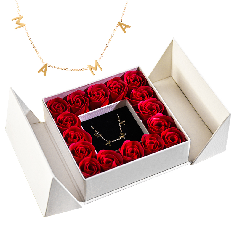 Cadeaus voor vrouwen Sieraden Hanger Ketting/w Zeep Eeuwige Roos Geschenkdoos Moederdag Ketting Sieraden Huwelijksverjaardag: Titanium Plated