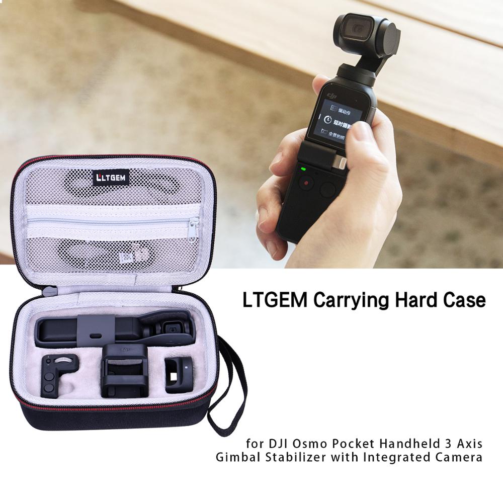 Ltgem eva à prova de choque à prova dji água caso duro para dji osmo bolso handheld 3 eixos cardan estabilizador com câmera integrada