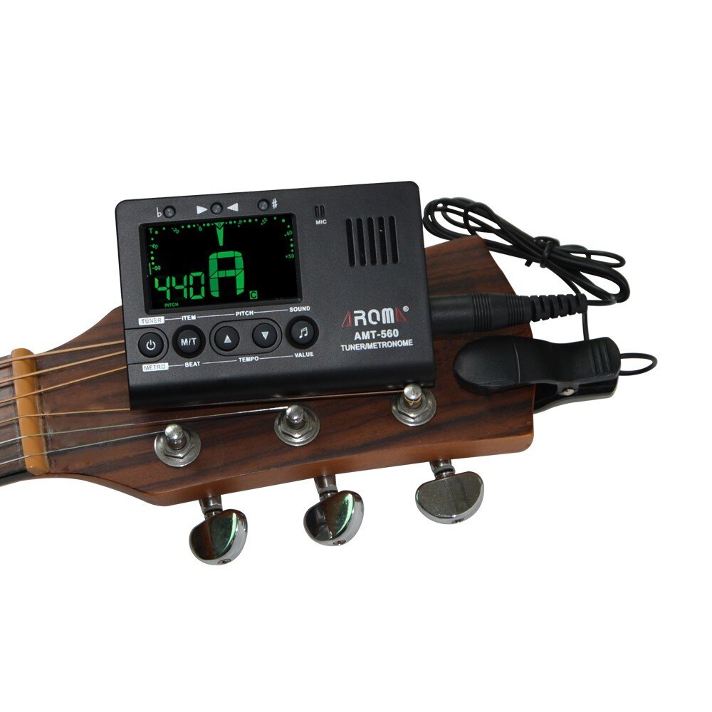 Aroma AMT-560 Gitaar Tuner Metronoom Ingebouwde Microfoon Met Pickup Kabel Voor Gitaar Chromatic Bass Viool Ukulele