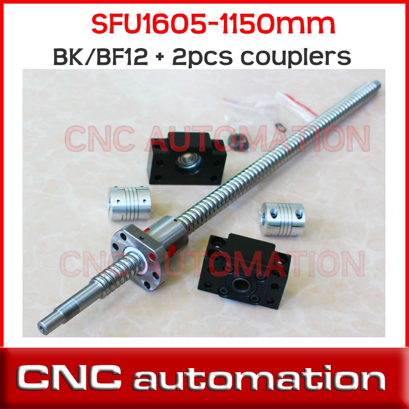 Vis à Billes 1605 Avec écrou – Longueur 800 Mm, Précision C7, Avec Paliers BK/BF20 Et Coupleur, Pour CNC Ou Automatisation