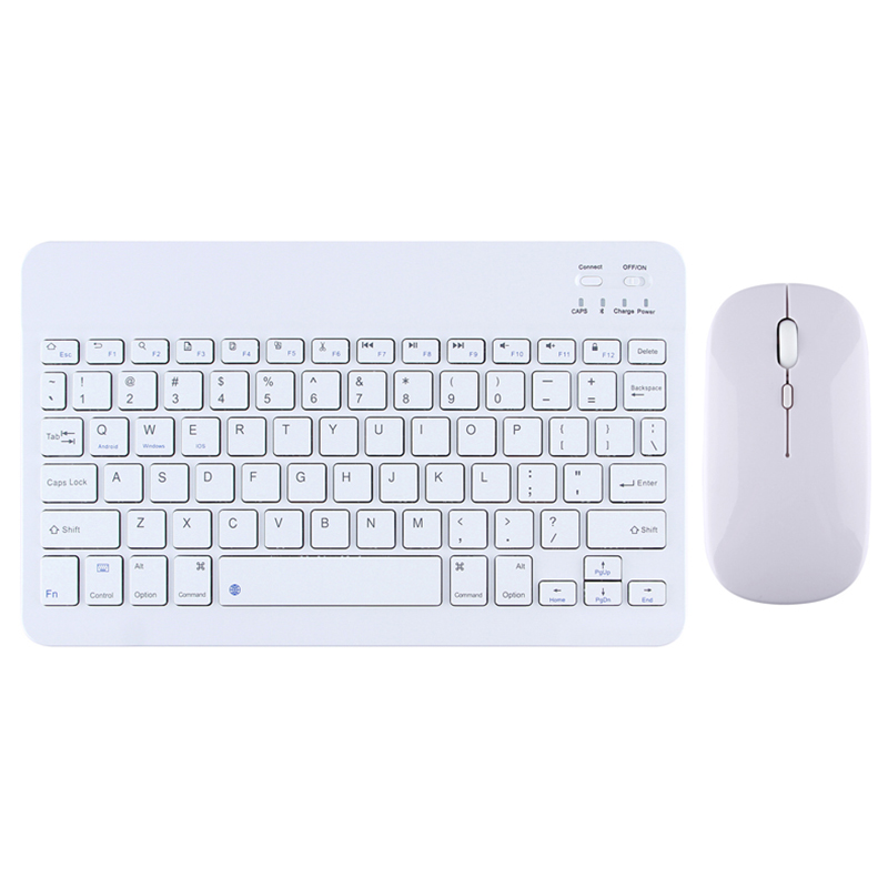 Voor Ipad Toetsenbord En Muis Set Mini Bluetooth Toetsenbord Draagbare Draadloze Toetsenbord En Muis Voor Samsung Xiaomi Ipad Toetsenborden: White