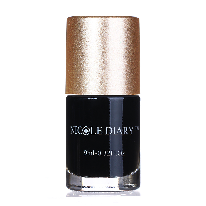 NICOLE DAGBOEK 9 ml Zwart Stempelen Nagellak Art Vernis Polish voor Schoonheid Nail Art Printing NS02