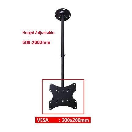 Full Rotating Adjustable 13"-37" Ceiling TV Mount Bracket MC3260: Height 2000mm