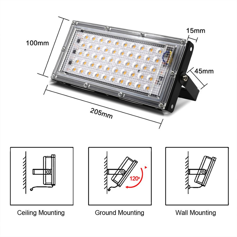 30W UVA Ultraviolet Germicidal Lamp LED Spotlight Germicidal Lamp Waterproof Outdoor Garden Disinfect For Kitchen Dinning Room