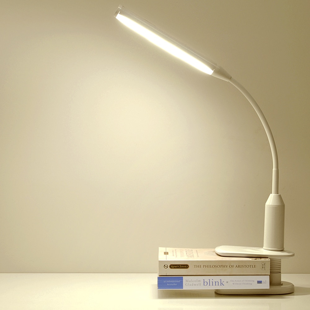 Draadloze Oplaadbare LED Klem Bureaulamp/3 helderheid Eye-verzorgende usb sluit Clip Night Touch Controle bedlampje verlichting