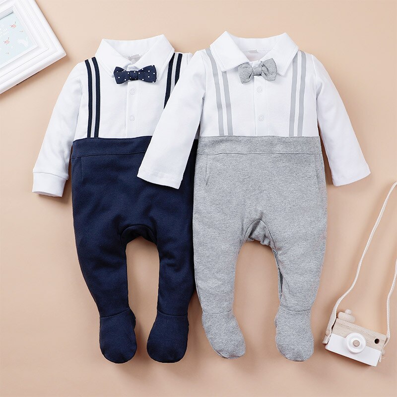 Carter Toddler newborn Baby Boy Jumpsuit Baby Gentleman's Long-sleeved Climbing Baby Boy Clothes
