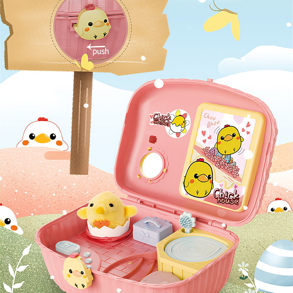 Kinderen Speelgoed Speelhuis Chick Speelgoed Kit Met Opbergdoos Fun Kip Raising Game Kinderen Interactieve Speelgoed Meisje Speelgoed Tool kit