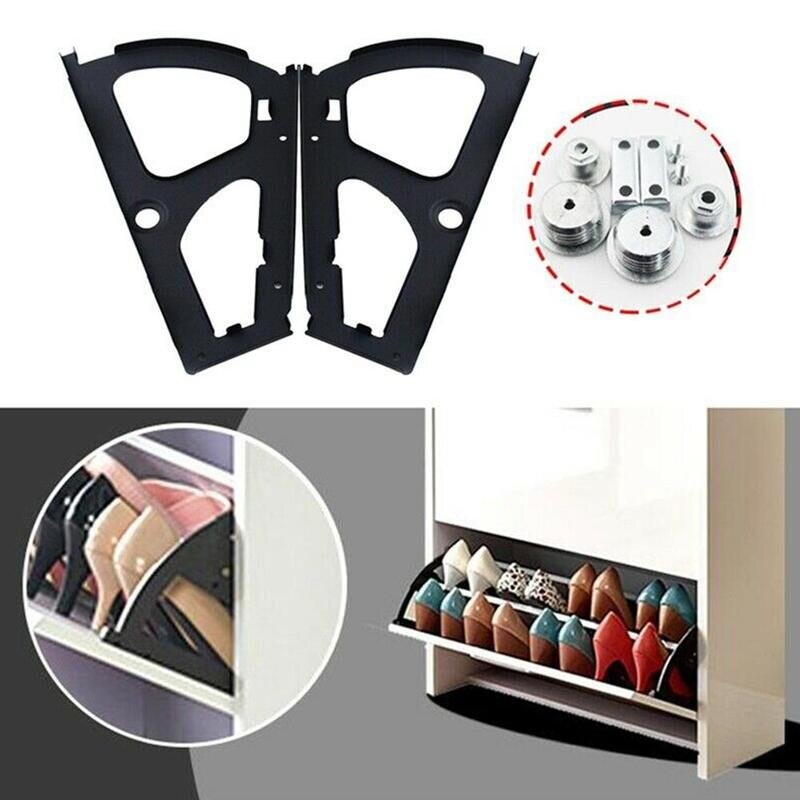 1/2/3layer Stainless Steel Furniture Hinge Shoes Drawer Replacement Turing 1pair Shoes Cabinet Rack Flip Hinges Cabinet Fit X7V3