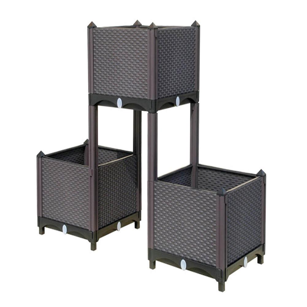 European Family Balcony Vegetable Pot Modern Planting Box Rectangle Family Balcony Plastic Flower Pot Raised Garden Bed