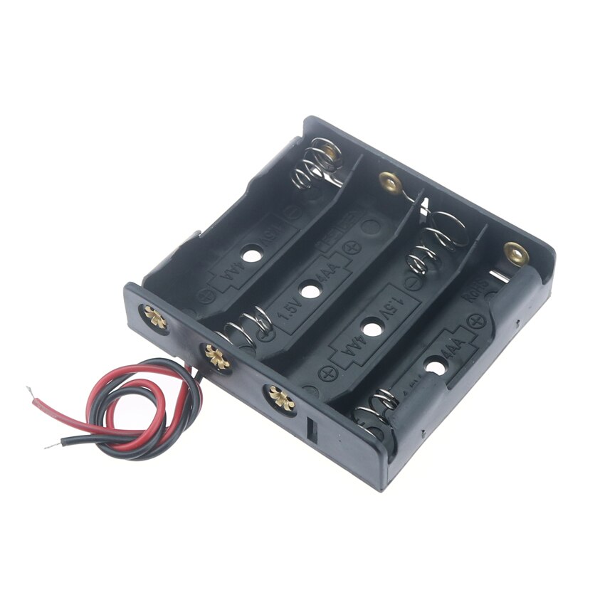 1x 2x 3x 4x 5x 6x AA Battery Box Case Holder With Wire Leads Side By Side Battery Box Connecting Solder For 1-6pcs AA Batteries: 4 Slot