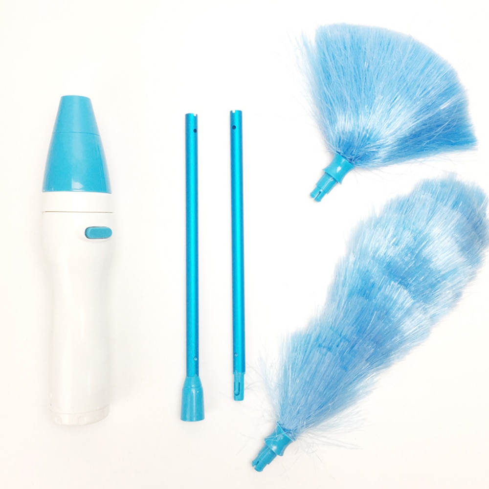 Electric Dust Cleaner 8 PCS Spin Feather Duster 360° Adjustable Dust Cleaning Brush Household Cleaning Tool Instant Duster
