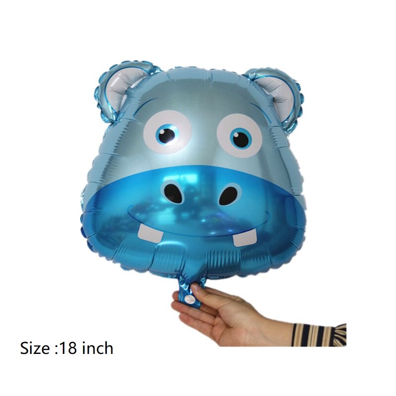 18 tommer dyrehoved ballon abe tiger kanin zoo indretning børnefødselsdagsfest børnedag dekoration foliekugle tot: 12