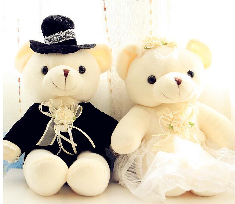 Ours en peluche pour couple, 2/20/40cm, poupée, de mariage, pour mariée et marié, de noël pour femmes et filles: 20cm A