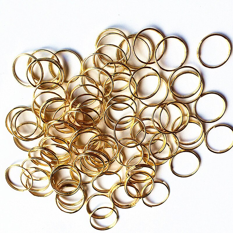 1000 stks/partij 12mm Vergulde rvs ronde Ringen, Kralen Gordijn Accessoires opknoping hangers Metalen Connectoren