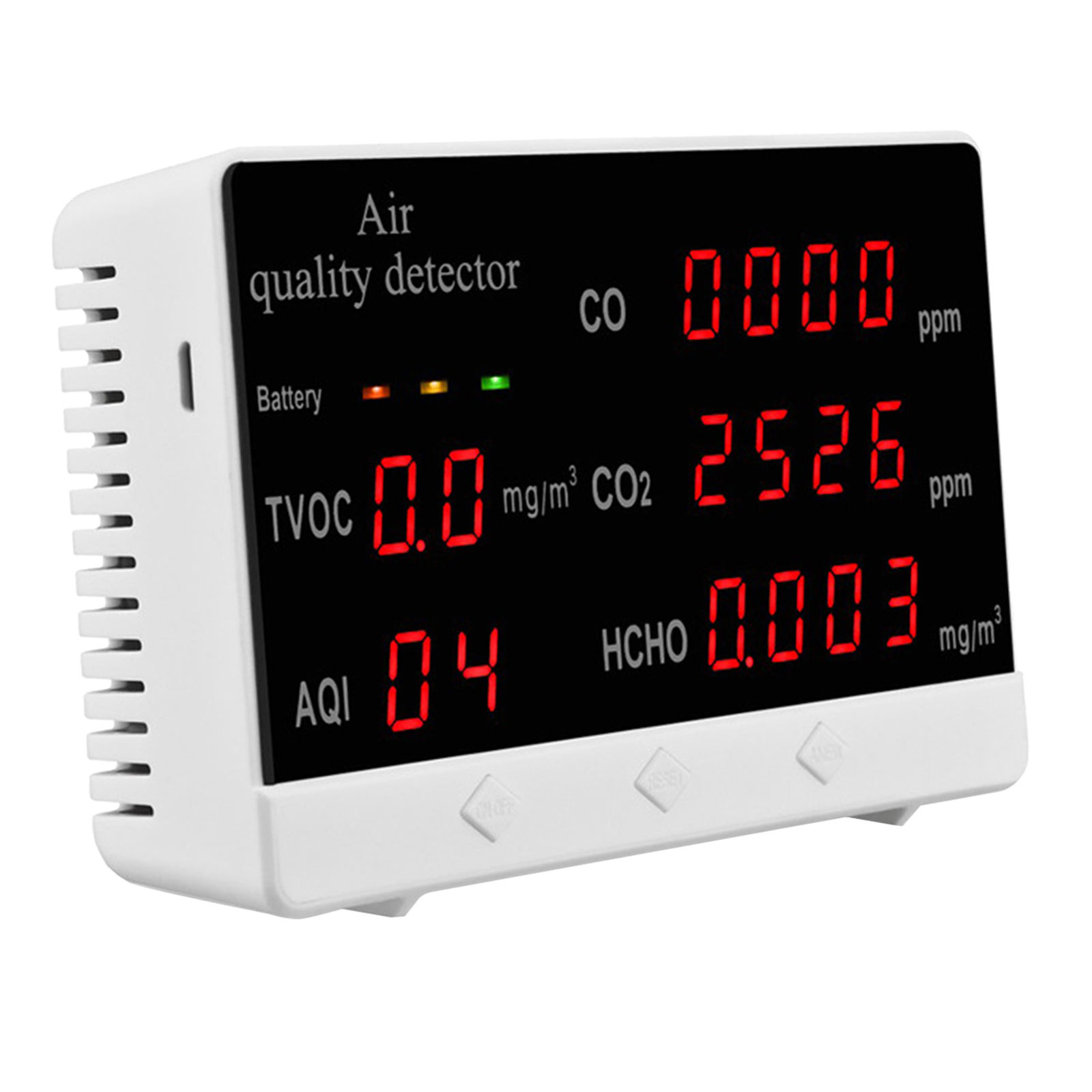 Clever drinnen Luft Monitor Tester HCHO TVOC AQI CO CO2 für Heimat Sekretariat Echtzeit Daten Anzeige modus: LED Digital Anzeige