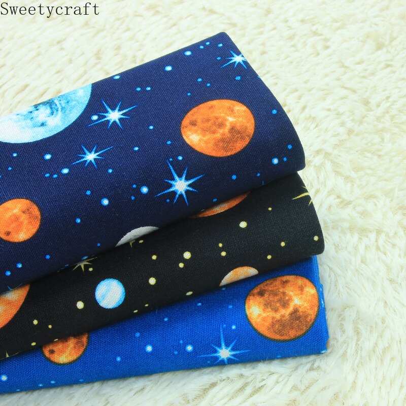 110 x 45cm dikke katoenen linnen stof per meter sterrenhemel print tela algodon handgemaakt naaien patchwork materiaal accessoires doek