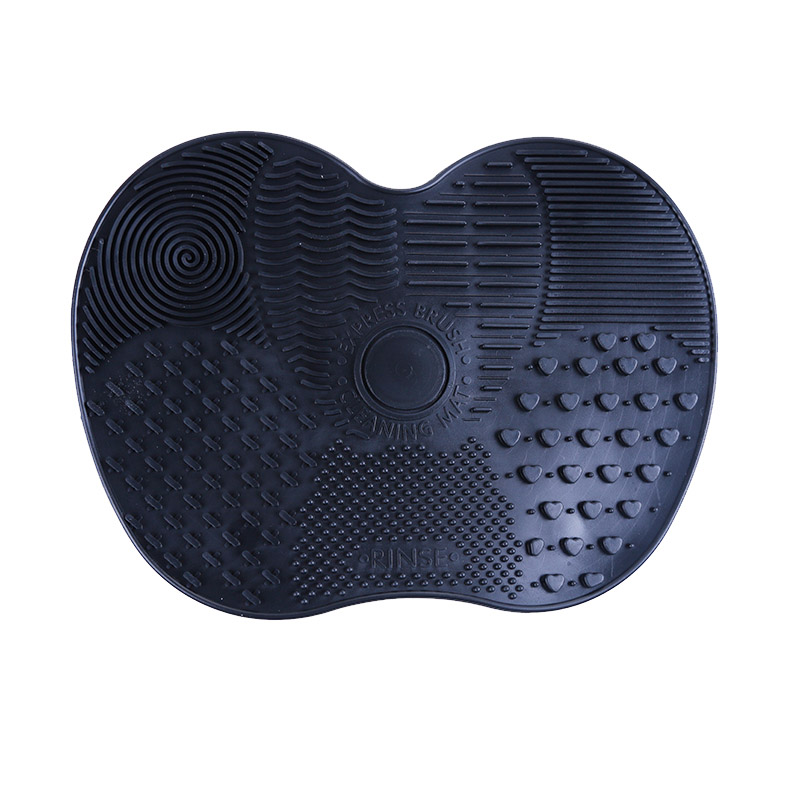 1 Pc Make-Up Borstel Pad Siliconen Brush Cleaner Mat Cosmetische Make Up Borstels Wassen Little Scrubber Board Schoon Wassen tool: black