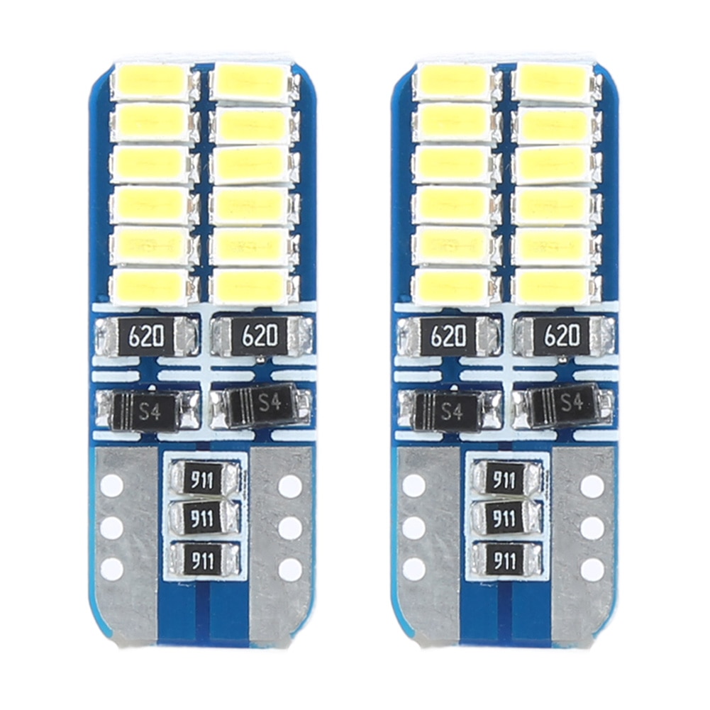 2 Pcs T10 Canbus Led 24led 3014smd T10 Led Canbus Auto Smd Licht W5w Led 194 T10 24smd Canbus Led lamp Geen Obc Fout