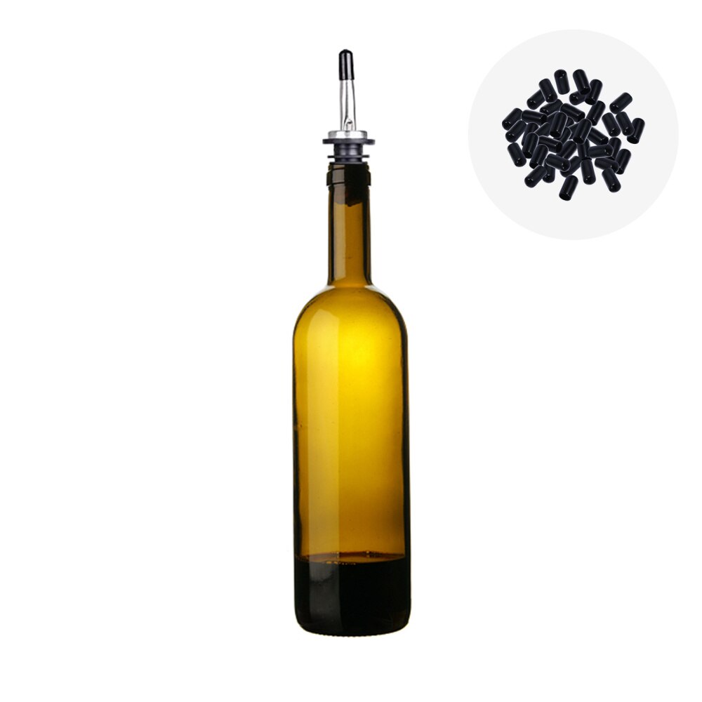 100pcs Rubber Pourer Cap Liquor Bottle Pourer Cover Dispenser Spout Dust Covers