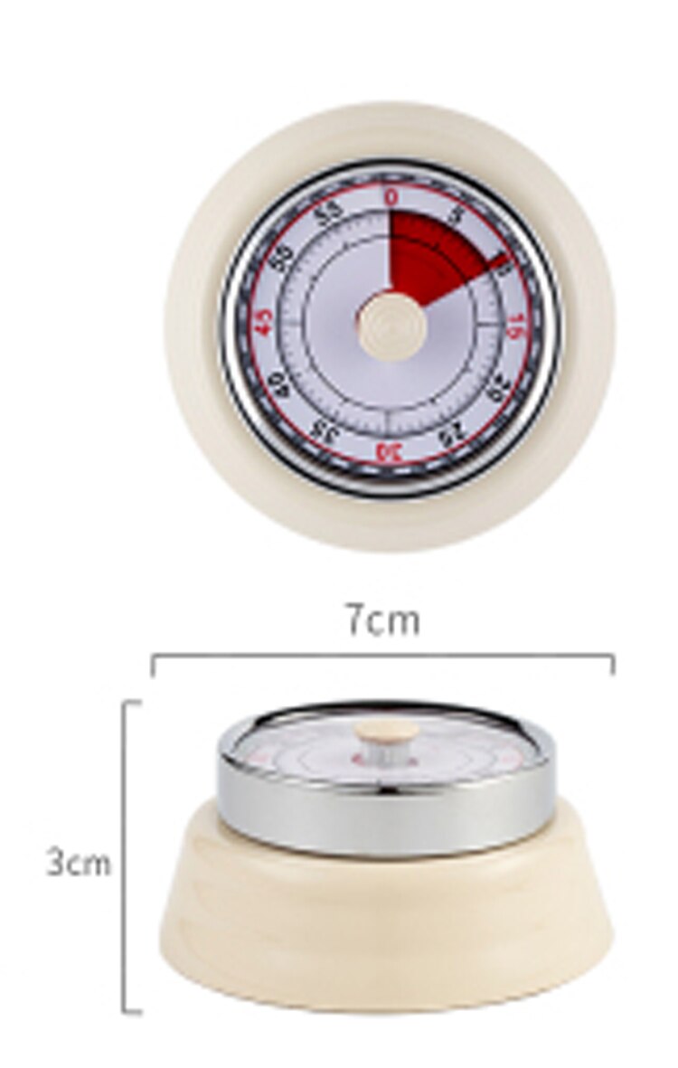 Mechanical Timer Bakery Cooking Shower Study Minutnik Set Time Reminder Countdown Alarm Clock with Magnet Fix Kitchen Supplies: Cream B