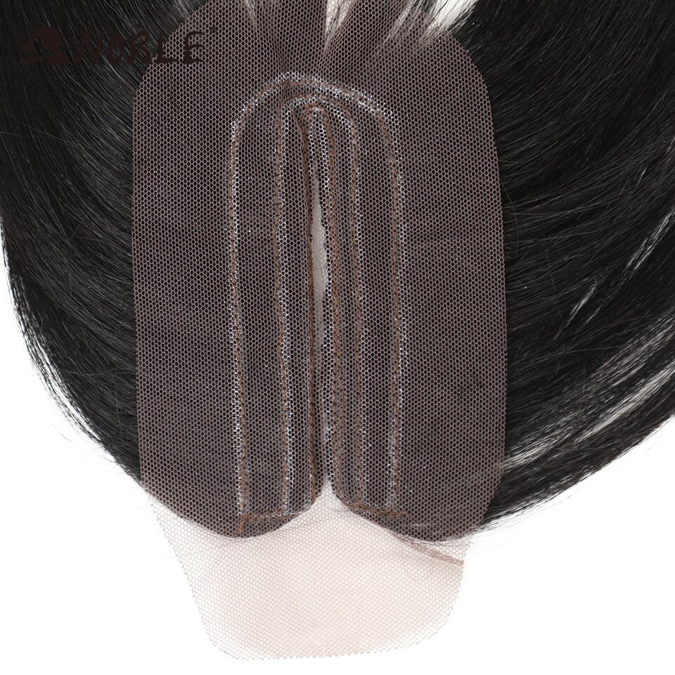 Pelo sintético Noble, mechones de pelo liso rizado, 7 unidades por paquete, mechones de pelo manojo de extensiones de cabello mechones con cierre, pelo liso rizado