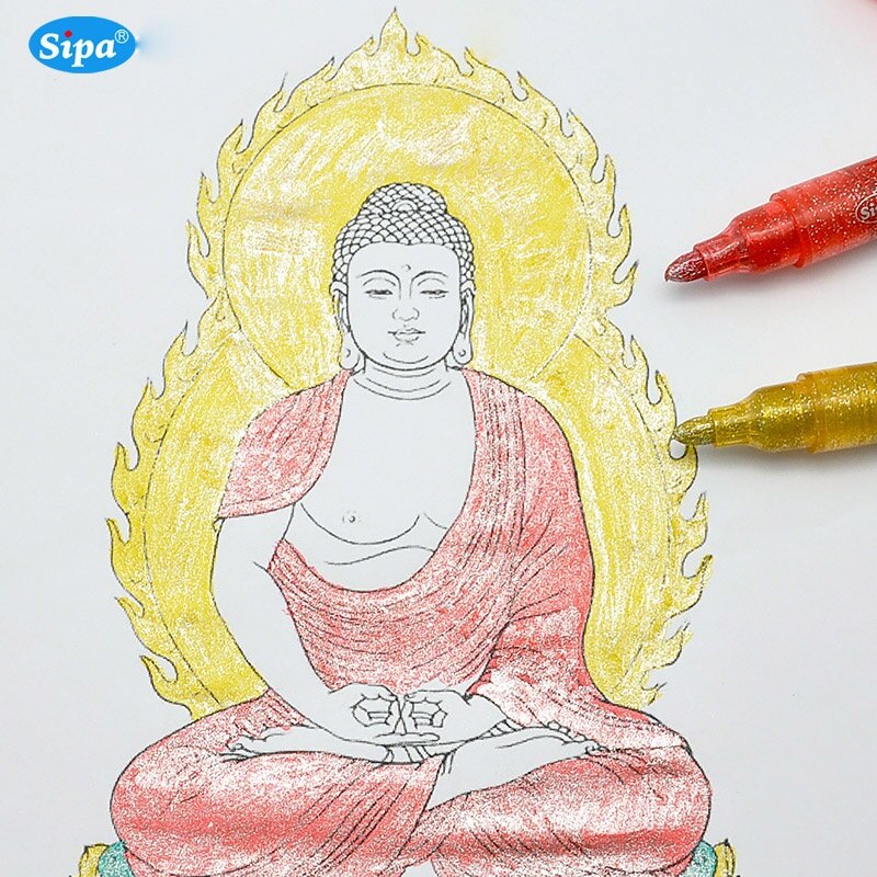 5 stk/sæt metallic tusch glitter magiske tuscher lys funklende farve vandmaling guld metal pen diy til sort papir sten træ