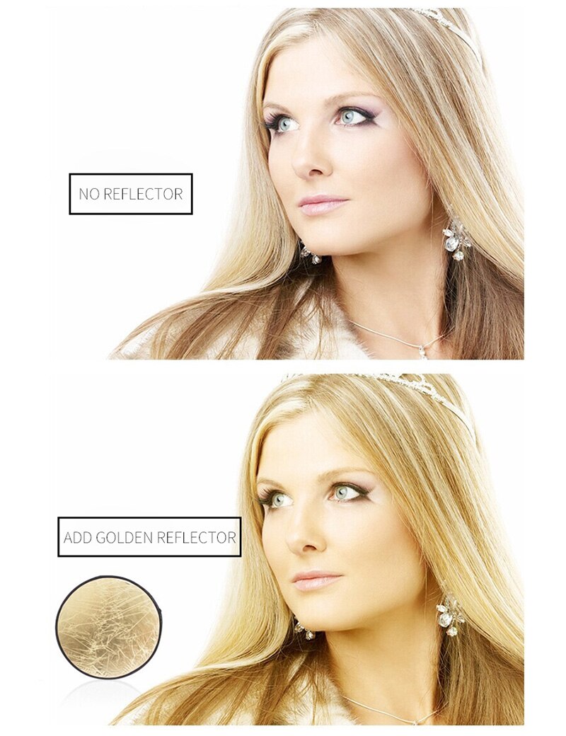 78CM 2 in 1 Reflector Round Flash Photo Studio Collapsible Light Reflector Gold Silver Photography Reflector