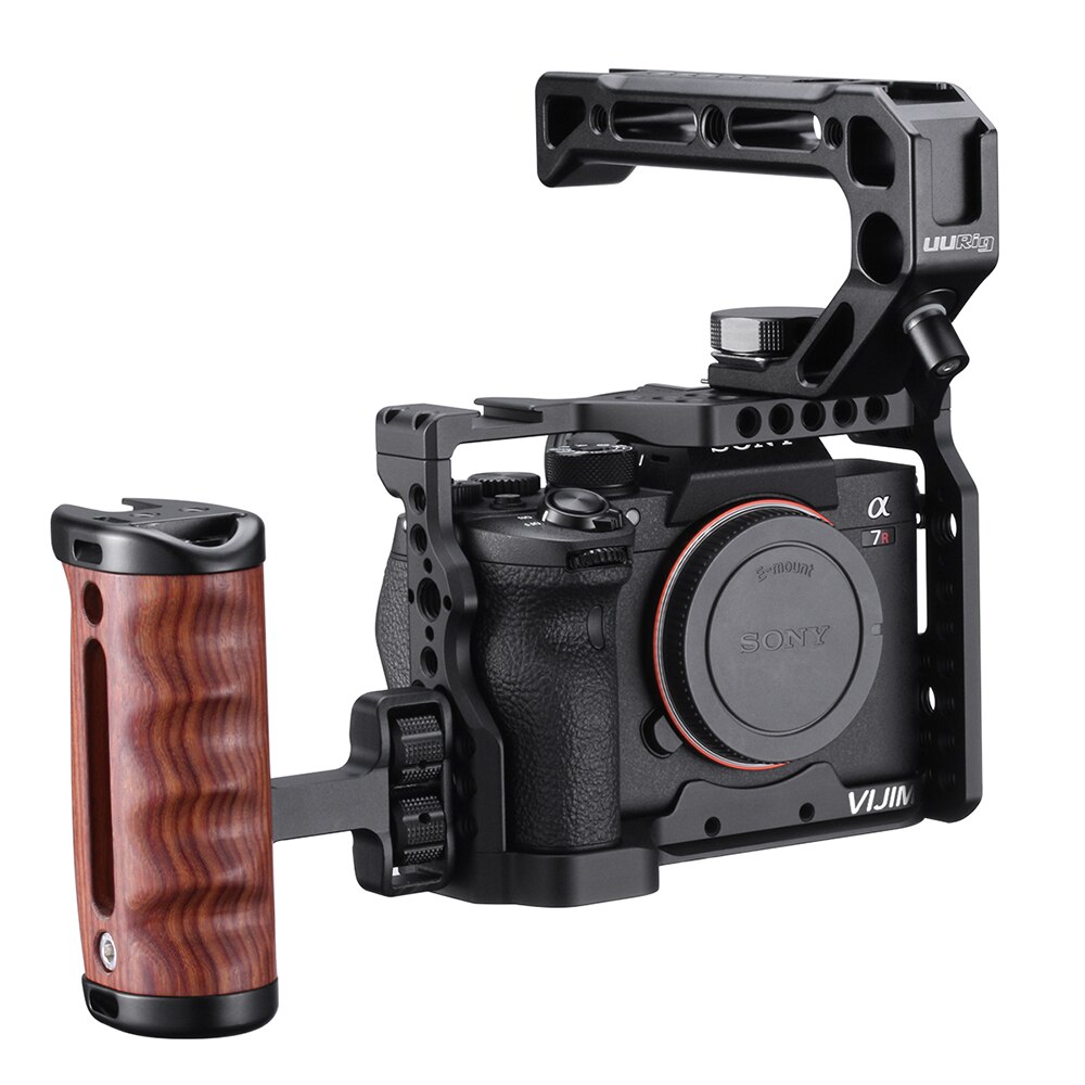 Aluminium Camera Kooi voor Sony A7R4 Sony A7R iv met Kon Shoe Mount Arri Positionering Gat 1/4 3/8 Draad