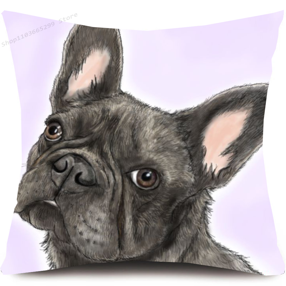 Niedlicher Haustier-Kissenbezug mit französischer Bulldogge, Kissenbezug, Sofa-Kissenbezug, Raumdekoration: 470*1200mm / Lila