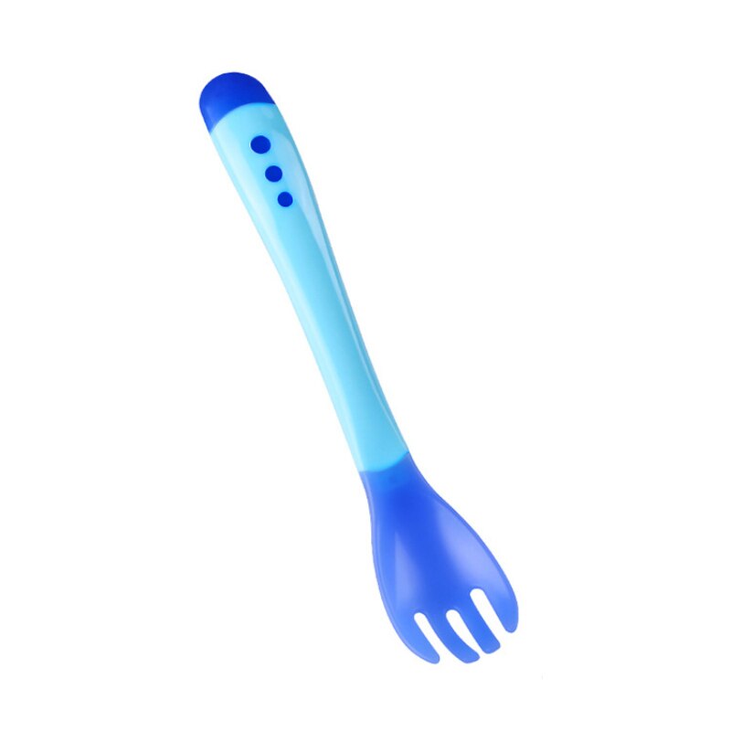 Tenedores con sensor de temperatura para niños, cucharas de silicona para sopa, tenedor, cuchara de seguridad suave, vajilla de aprendizaje para alimentación, 1/3 Uds.: 02