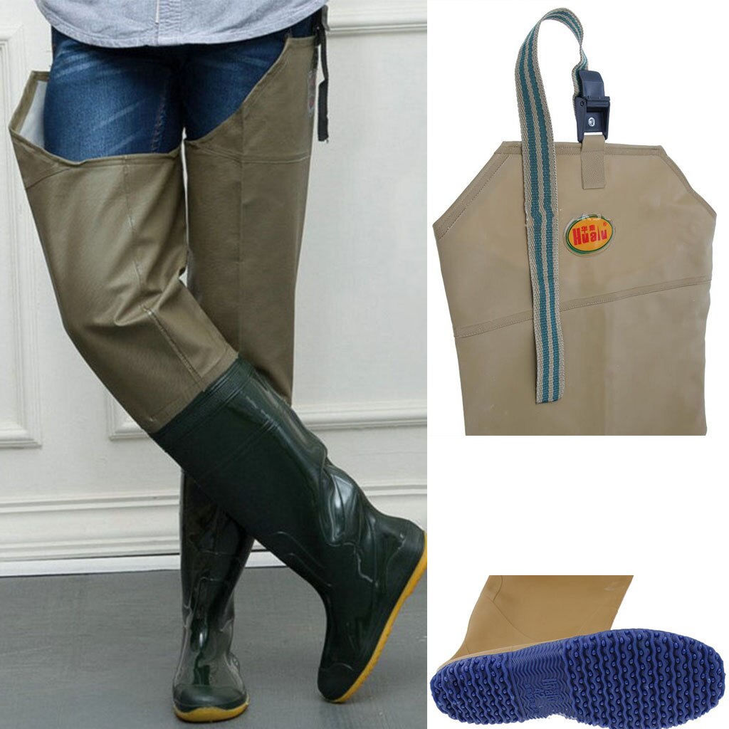Wear-resistant Fishing Waders Catch Fish Waterproof PVC Fishing Boot Soles Outdoor Waders Pants