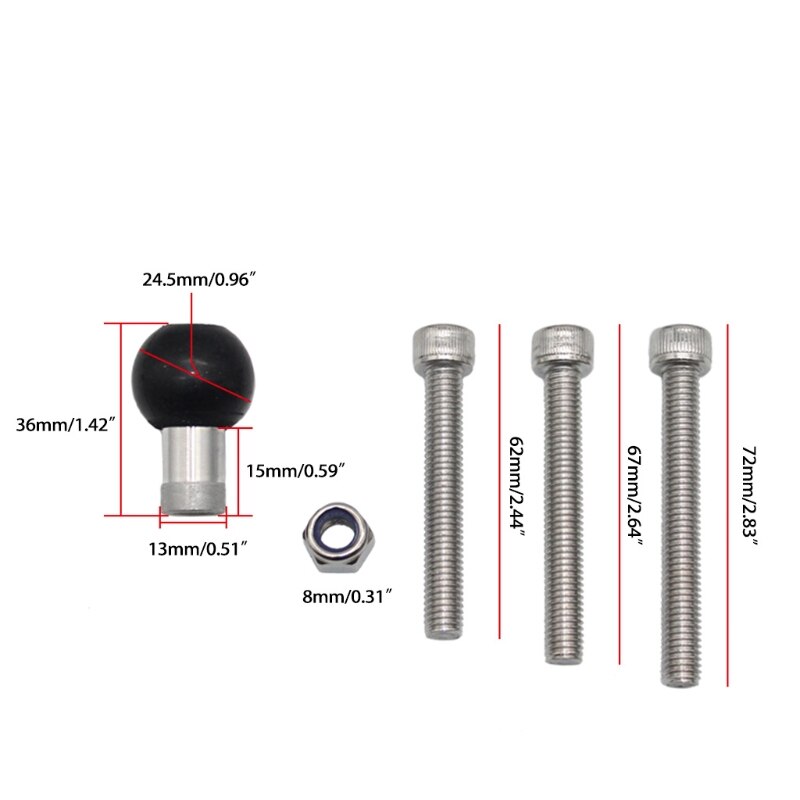 Motorrad Lenker Klemme Basis 1 zoll 25mm Ball mit M8 Schrauben für montieren Telefon T21A