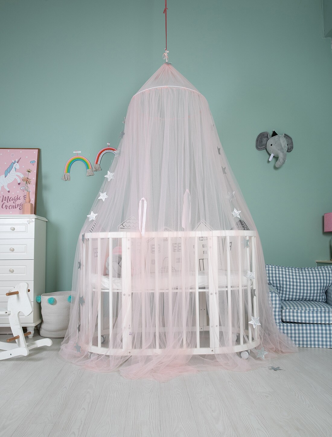 Kinderen Klamboe Kamer Plafond Dome Mesh Solid Multicolor Ins Stijl Prachtige Droom Crown Tent Bed Tent Enkele Deur