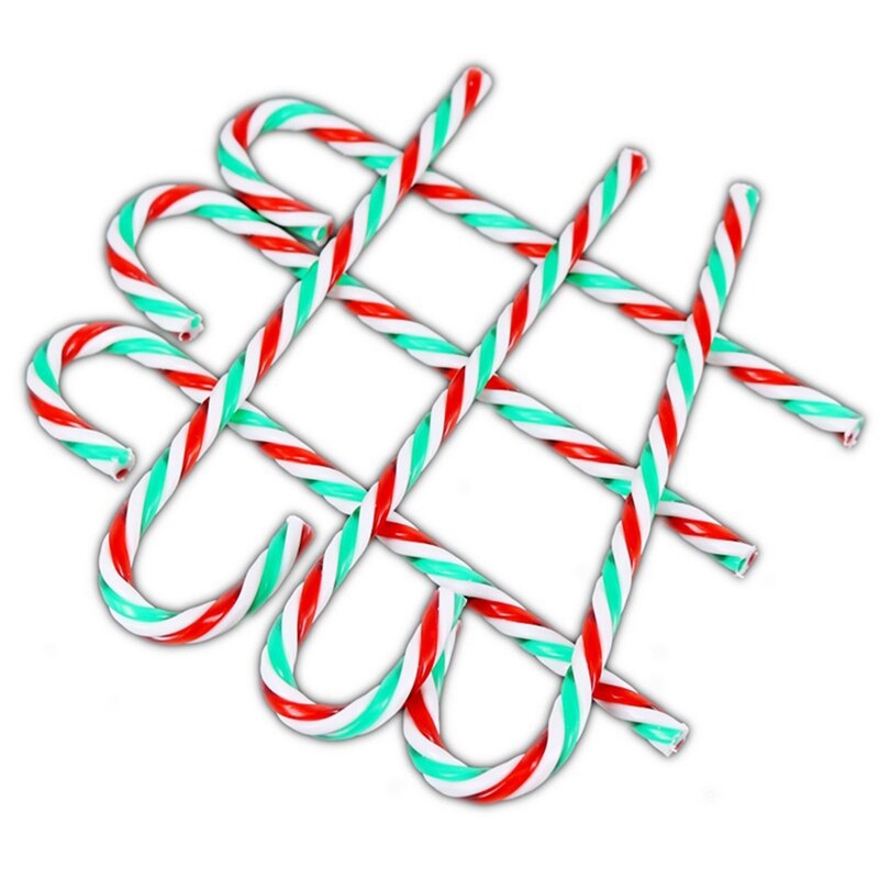 10 Stks/pak Voor Nieuwjaar Xmas Party Kids Xmas Opknoping Riet Kerstboom Ornamenten Crutch Hanger Decor