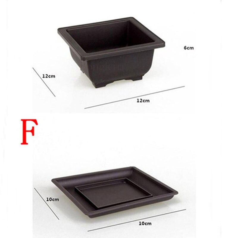 1pc urtepotte imiteret lilla sand kødfuld balkon firkantede plastikkrukker blomst bonsai skål bordursery kumme planter med bakke: 6