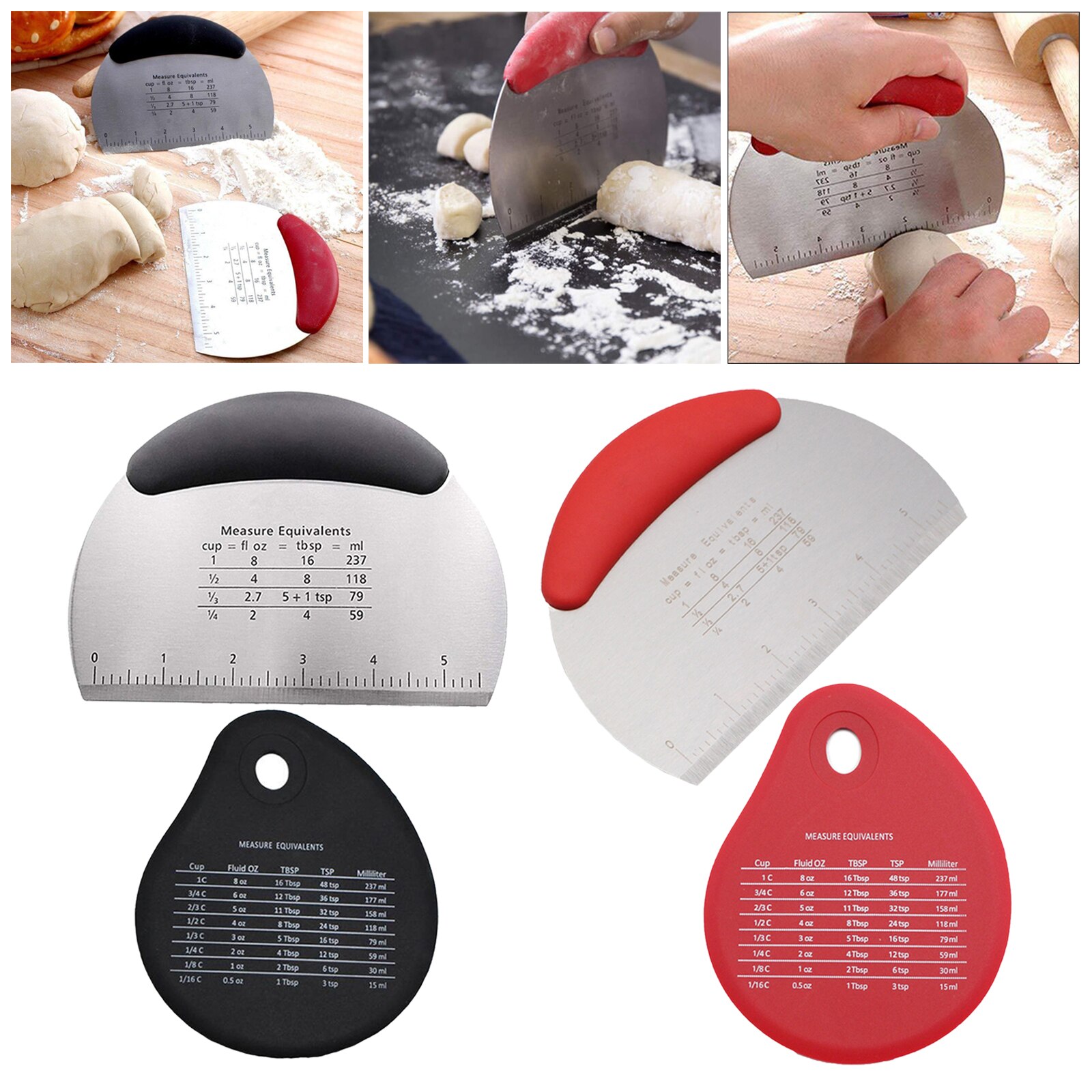 Multi-purpose Stainless Steel Scraper & Chopper, Dough Scraper, Pizza Dough Cutter , Kitchen Utensil
