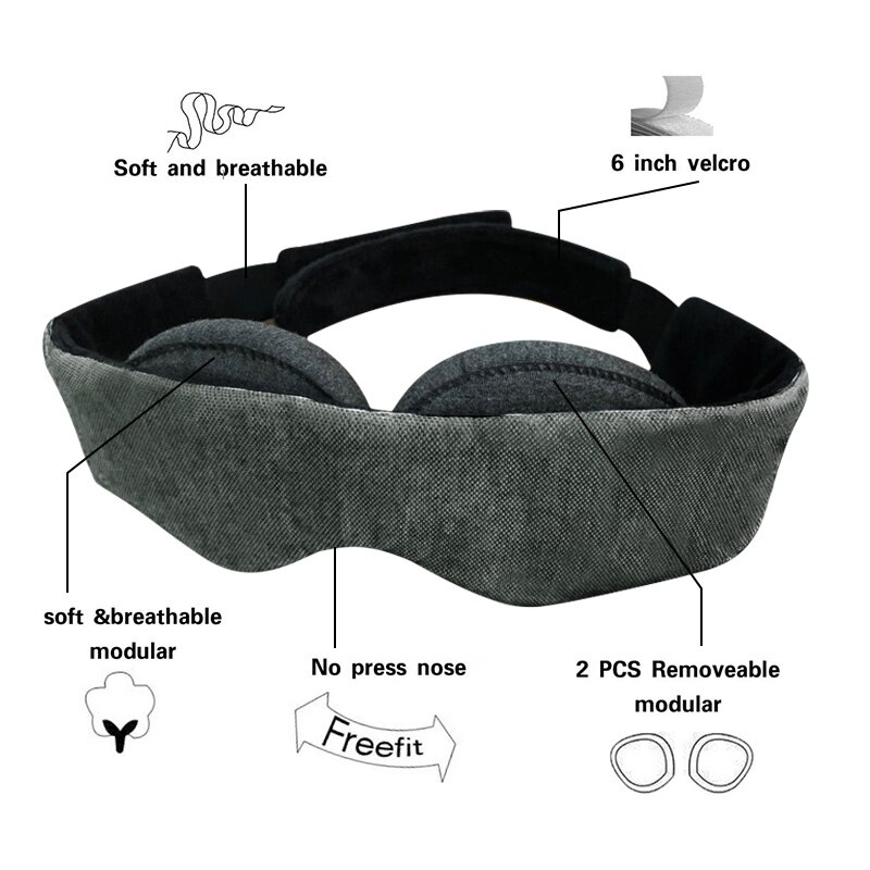 1pcs Sleeping Eye Mask Manta Modular Adjustable 3D Breathable Travel Eyepatch Rest Napkins Artifact Soft Eyeshade Cover