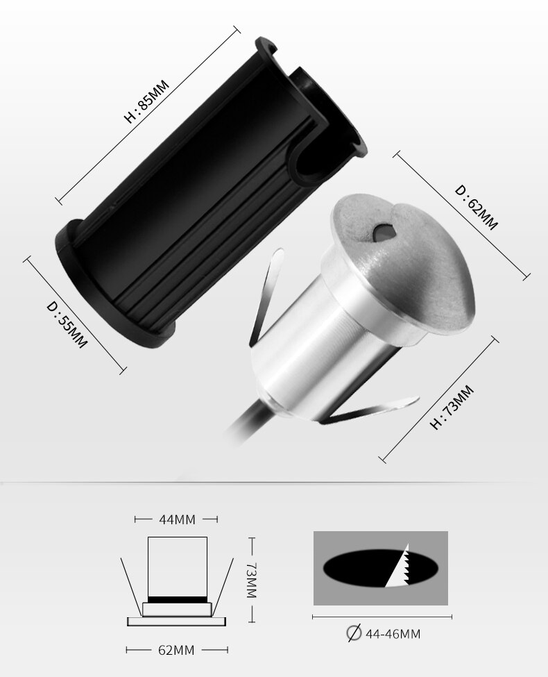 IP68 AC12V/24V 1W Ondergrondse Lamp Licht Wandlamp Led Dek Licht Led Gazon Ingegraven Licht warm Wit Wit Rood Gree Blauw