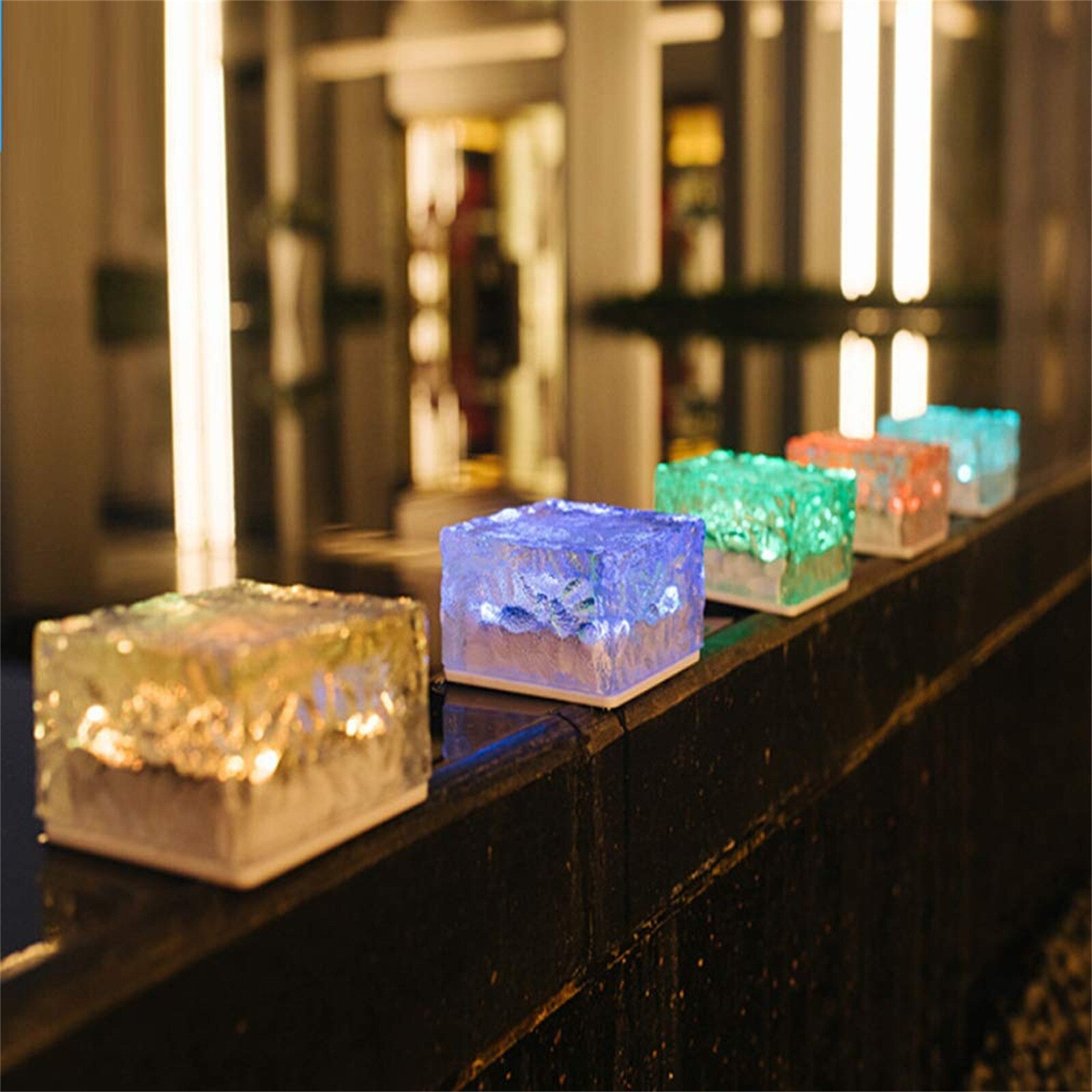 LED Bulb Solar Ice Brick Light Powered Wall Light Outdoor Fence StreetWaterproof Outdoor Decoration of Garden And Courtyard Lamp