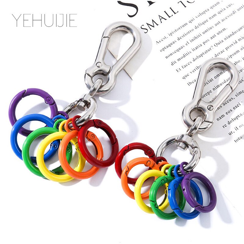 Metal Keychain Hook Key Chain Car 1 Piece Zinc Alloy DIY Cute Style Luggage Car Key Ring Opening Ring Lesbian Gay Key Ring