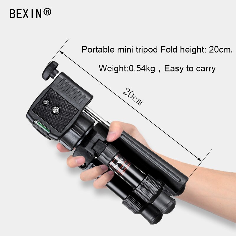 Bexin Ms02 Draagbare Vouwen Ultra Aluminium Plastic Lichtgewicht Compact Desktop Macro Mini Statief Met Tilt Pan Hoofd Voor Telefoon Ca