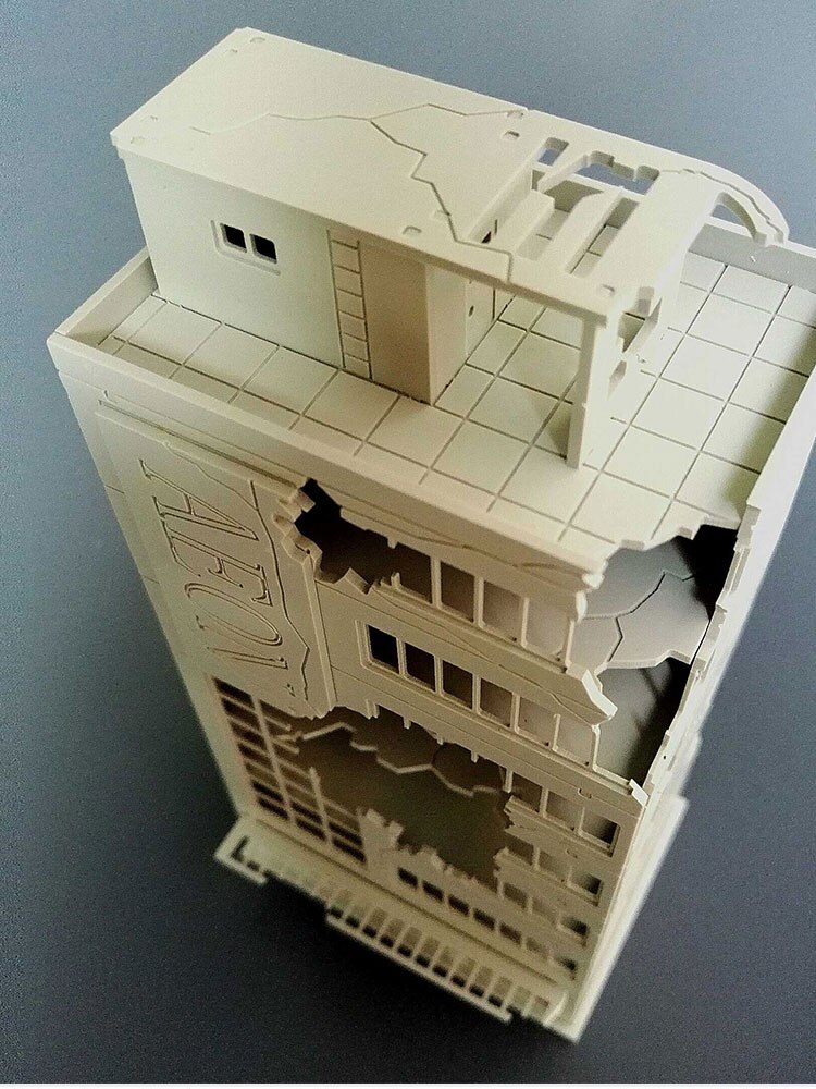 1:144 scala 1:100 N battaglia danneggiata edificio AEON casa rotta costruzione di battaglia modello in plastica ABS